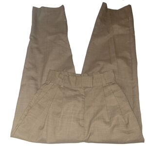 H&M Beige Colored Wide Leg Pleated Front Pants Size 2